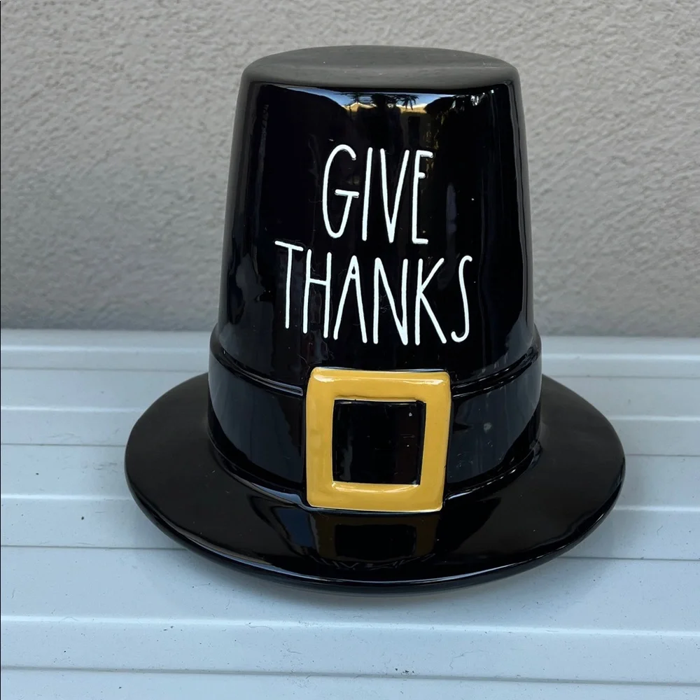 Rae Dunn Ceramic Give Thanks Pilgrim Hat